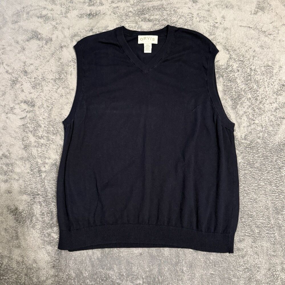Orvis Mens Lightweight Vest Navy Size XL Cashmere‎ Blend